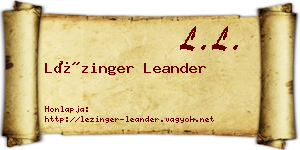 Lézinger Leander névjegykártya